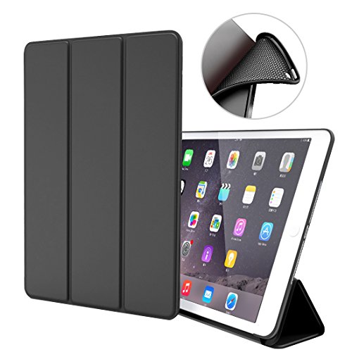 iPad Air 1 Funda, GOOJODOQ Ligero Smart Case Cover con Magnetic Auto Sleep/Wake Función Piel Sintética a Prueba de Golpes Suave Silicona TPU Funda para iPad Air 1 Negro