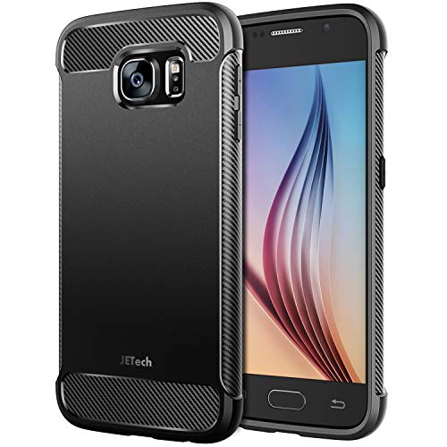JETech Funda para Samsung Galaxy S6, Carcasa con Absorción de Impacto, Diseño de Fibra de Carbon, Negro JETech Funda para Samsung Galaxy S6, Carcasa con Absorción de Impacto, Diseño de Fibra de Carbon, Negro