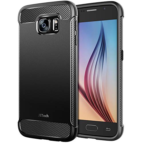 JETech Funda para Samsung Galaxy S6, Carcasa con Absorción de Impacto, Diseño de Fibra de Carbon, Negro