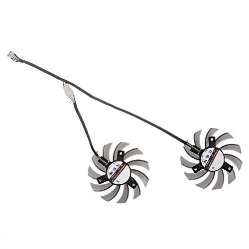 Jiamins 2pcs Graphics Card Fan Replacement, 4 Pin 0,35A FD7010H12S Cooler Fan for ASUS MSI GTX Video Card Heatsink Jiamins 2pcs Graphics Card Fan Replacement, 4 Pin 0,35A FD7010H12S Cooler Fan for ASUS MSI GTX Video Card Heatsink