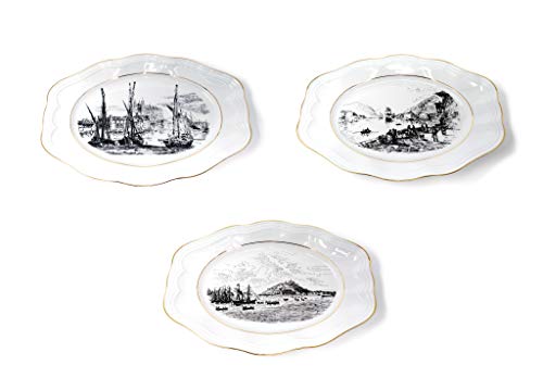 Juego 3 fuentes/platos Carlos IV. Porcelana Bidasoa.