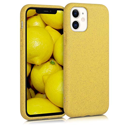 kalibri Funda Compatible con Apple iPhone 11 Carcasa Hecha de TPU y Trigo Natural ecológico - Amarillo