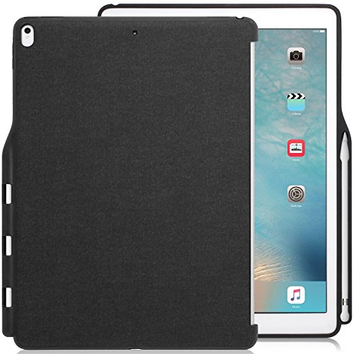 KHOMO 12.9 Inch Funda trasera Companion para iPad Pro (versión 2015 y 2017), con portalápiz, Gris (Charcoal Grey)