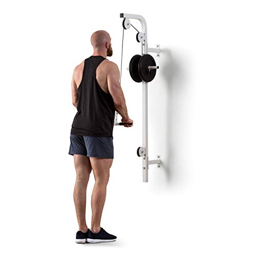 Klarfit Stronghold Latzug - Máquina de poleas, Poleas de Entrenamiento, En casa, Montaje en Pared, Hassta 100 kg, 2,5 m de Cuerda, Barra de tríceps, Estructura de Acero, Silencioso, Blanco Klarfit Stronghold Latzug - Máquina de poleas, Poleas de Entrenamiento, En casa, Montaje en Pared, Hassta 100 kg, 2,5 m de Cuerda, Barra de tríceps, Estructura de Acero, Silencioso, Blanco