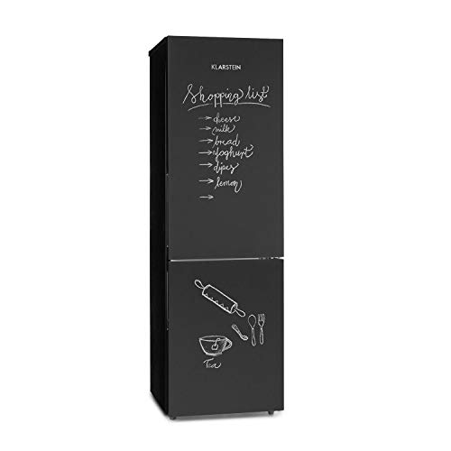 Klarstein Miro XL - Nevera combi, Nevera de 177 litros, Congelador de 74 litros, 4 baldas de vidrio, 3 Compartimentos en la puerta, Congelador de 3 cajones, Diseño pizarra ZestfulART, Negro Klarstein Miro XL - Nevera combi, Nevera de 177 litros, Congelador de 74 litros, 4 baldas de vidrio, 3 Compartimentos en la puerta, Congelador de 3 cajones, Diseño pizarra ZestfulART, Negro
