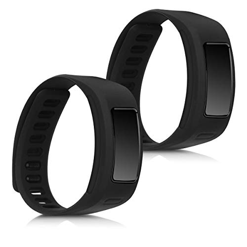 kwmobile 2X Pulsera Compatible con Garmin Vivofit - Brazalete de Silicona en Negro sin Fitness Tracker kwmobile 2X Pulsera Compatible con Garmin Vivofit - Brazalete de Silicona en Negro sin Fitness Tracker