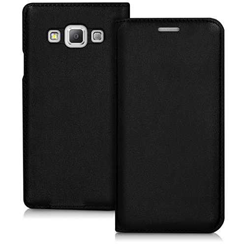 kwmobile Funda Compatible con Samsung Galaxy A3 (2015) - Carcasa con Tapa Tipo Libro - Case Protector en Negro