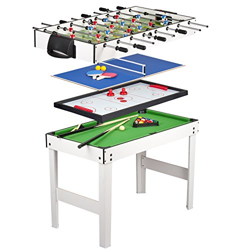 LEOMARK Mesa Multijuegos Futbolin Mesa Billar 4 En 1 (Billar Futbolín Pimpón y Hockey) Buena Diversión Para Niños Deporte LEOMARK Mesa Multijuegos Futbolin Mesa Billar 4 En 1 (Billar Futbolín Pimpón y Hockey) Buena Diversión Para Niños Deporte