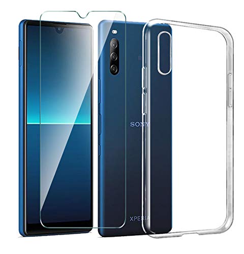 LJSM Funda para Sony Xperia L4 + Protector de Pantalla Cristal Templado Film Película Protectora - Transparente Carcasa Silicona TPU Suave Caso Case para Sony Xperia L4 (6.2") LJSM Funda para Sony Xperia L4 + Protector de Pantalla Cristal Templado Film Película Protectora - Transparente Carcasa Silicona TPU Suave Caso Case para Sony Xperia L4 (6.2")