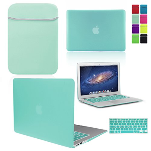 Love My Case / Bundle Egg Blue/Ocean Green Hard Shell Case with Matching Keyboard Skin and Neoprene Sleeve Cover for 13-Inch Apple MacBook Air [Will Not fit MacBook Pro Models], [Importado de UK]