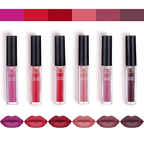 Luckyfine 6 Piezas Lápiz Labial Líquido Mate de Larga Duración Kit de Pintalabios Impermeable Resistente al Agua Lápiz Labial de Maquillaje, Regalo Perfecto para Todas Ocasiones Luckyfine 6 Piezas Lápiz Labial Líquido Mate de Larga Duración Kit de Pintalabios Impermeable Resistente al Agua Lápiz Labial de Maquillaje, Regalo Perfecto para Todas Ocasiones