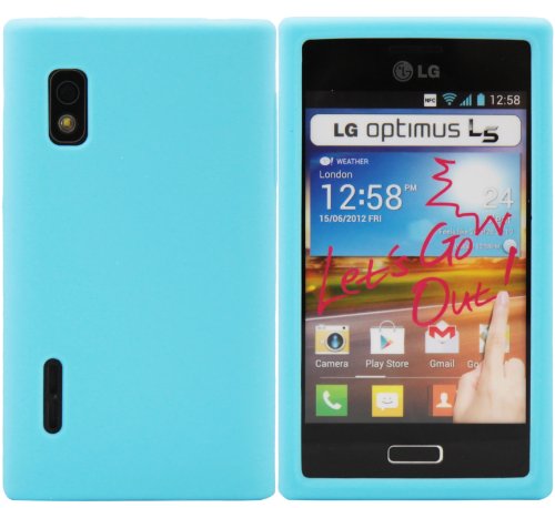 Luxburg® In-Colour Design Funda Protectora para LG Optimus L5 E610 en Color Azul Turquesa, Funda Carcasa de Silicona