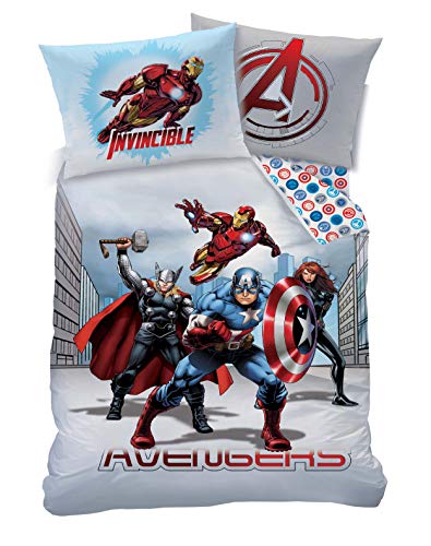 Marvel Juego de Funda de edredón de polialgodón, Multicolor, Individual Marvel Juego de Funda de edredón de polialgodón, Multicolor, Individual