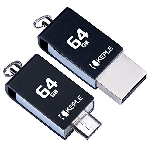 Memoria USB de 64 GB OTG a Micro USB 2 en 1 Unidad Flash 2.0 Compatible con Samsung Galaxy S7 S7 Edge S6 S6 Edge S4 S3 / J7 J7 Prime J3 J3 Prime J6 J5 J4 / A6 A7 A8 | 64GB Puerto Dual