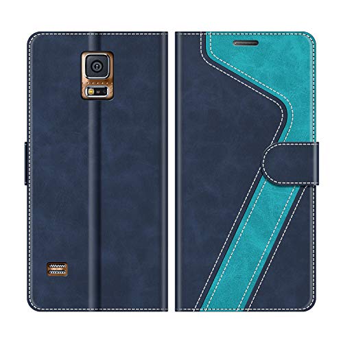 MOBESV Funda para Samsung Galaxy S5, Funda Libro Samsung S5, Funda Móvil Samsung Galaxy S5 Magnético Carcasa para Samsung Galaxy S5 / S5 Neo Funda con Tapa, Azul