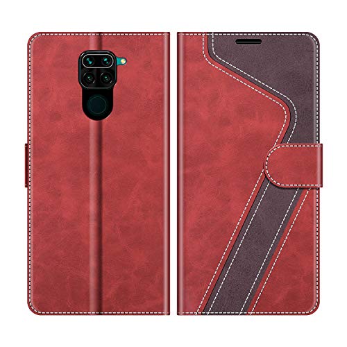 MOBESV Funda para Xiaomi Redmi Note 9, Funda Libro Xiaomi Redmi Note 9, Funda Móvil Xiaomi Redmi Note 9 Magnético Carcasa para Xiaomi Redmi Note 9 Funda con Tapa, Rojo