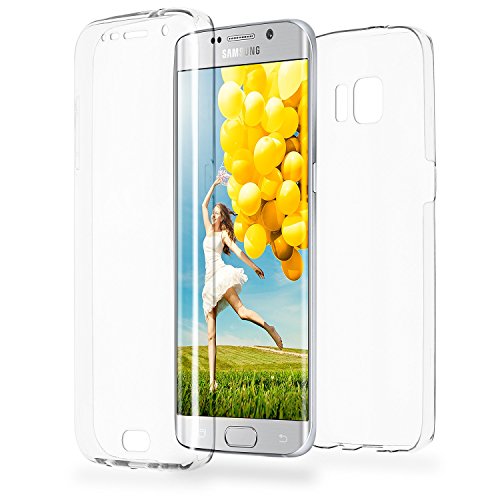 MoEx Funda Protectora 360º de Silicona Compatible con Samsung Galaxy S6 Edge | Transparente, Transparent