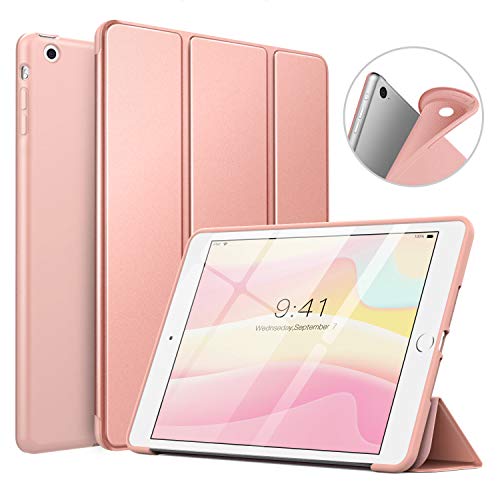 MoKo Funda Compatible con iPad Mini 3/2 / 1, Superior Delgada Protectora Case con Tapa Trasera Esmerilada Translúcida Compatible con Apple iPad Mini 1/Mini 2/Mini 3 - Oro Rosa