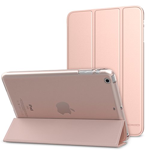 MoKo - Funda para iPad Mini 3/2 / 1 (función Atril, translúcida y esmerilada), Color Rosa Dorado