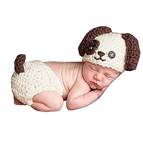 Nrpfell MSFS Accesorios de fotografia foto de punto de ganchillo de bebe Traje Panal Sombrero de bebe hecho a mano perro
