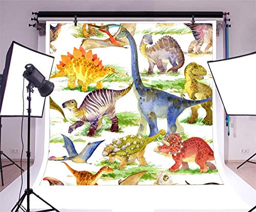 Nuevos Fondos de Dinosaurios 7x7 pies /2.2 X 2.2M Imágenes de Estilo cómico Retrato artístico para Adultos Sesión de Fotos Accesorios Fotografía Fondo