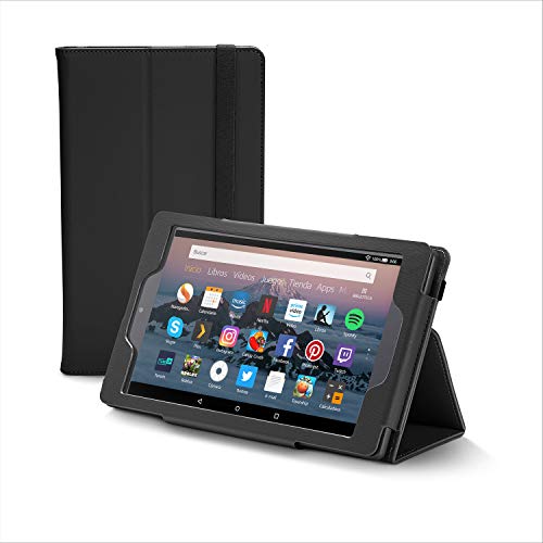 NuPro Funda plegable de alta calidad para el tablet Fire HD 8, color negro