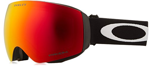Oakley Flight Deck XM - Gafas de esquí/snowboard, Negro Mate (Matte Black) - (con logo blanco, banda negra y lente prizm antorcha iridio), Talla Única