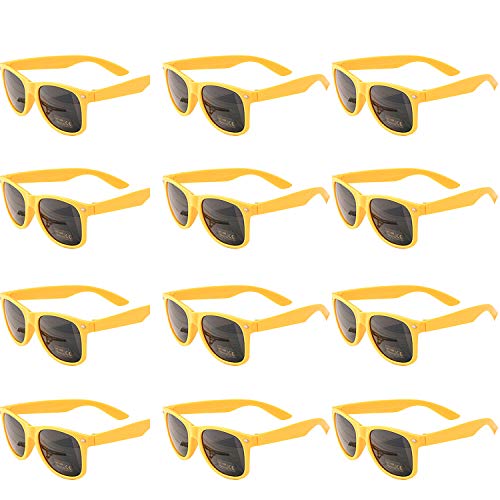 OAONNEA 12 Pares Años 80 Neon Gafas de Sol de Colores Fiesta Adulto (12amarillo) OAONNEA 12 Pares Años 80 Neon Gafas de Sol de Colores Fiesta Adulto (12amarillo)