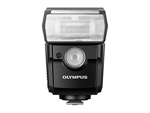 Olympus FL-700WR - Flash controlable automáticamente (Distancia Focal Auto/Manual 12 mm a 75 mm, lámpara LED para vídeos, ángulo de iluminación 77°, Control inalámbrico) Color Negro