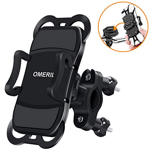 OMERIL Soporte Movil Bicicleta y Moto, Anti Vibración Soporte Movil Bici Desmontable, 360° Rotación Soporte para iPhone X/Xr/Xs/8/7/6, Samsung S9/S8, Huawei P30/P20, GPS y 3.5"- 6.3" Dispositivos OMERIL Soporte Movil Bicicleta y Moto, Anti Vibración Soporte Movil Bici Desmontable, 360° Rotación Soporte para iPhone X/Xr/Xs/8/7/6, Samsung S9/S8, Huawei P30/P20, GPS y 3.5"- 6.3" Dispositivos