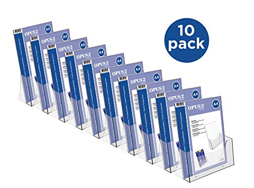 OPUS - Soporte para folletos y folletos (2 unidades, tamaño A4), acrílico transparente