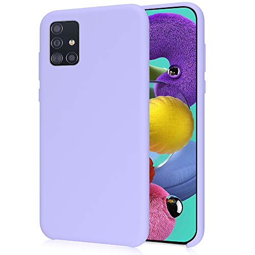 Oureidoo Funda para Samsung Galaxy A51, Funda para Silicona Líquida con [Tacto Agradable] [Protección contra Caídas] [Anti-Arañazos] para Samsung Galaxy A51 - Lavanda púrpura