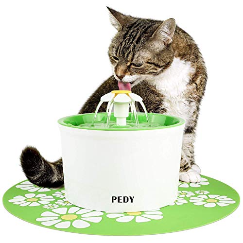 pedy Fuente de Agua Silenciosa para Mascotas con Dispensador Circular en Forma de Margarita y 3 Modos Ajustables Bebedero Automático Eléctrico para Gato con Filtro de Carbón pedy Fuente de Agua Silenciosa para Mascotas con Dispensador Circular en Forma de Margarita y 3 Modos Ajustables Bebedero Automático Eléctrico para Gato con Filtro de Carbón