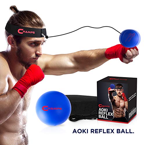 Pelota para Entrenamiento de Reflejos Champs – Equipo Boxeo MMA Velocidad de Lucha, Velocidad de Reacción, Coordinación de Ojos y Manos Entrenamiento Alternativo de Reflejos (Beginner)