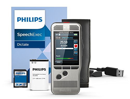 Philips DPM7200/01 – Dictáfono digital (Incluye software de dictado SpeechExec 10, distancia per deslizante)