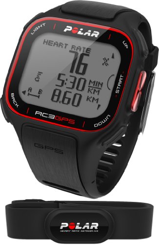 Polar RC3 GPS HR - Reloj con pulsómetro y GPS integrado, compatible con sensor de zancada, de cadencia y de velocidad para running y ciclismo (negro)