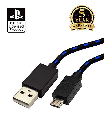 PS4 Cable del cargador del controlador - Cable de carga bañado en oro oficial de Sony PlayStation 4m