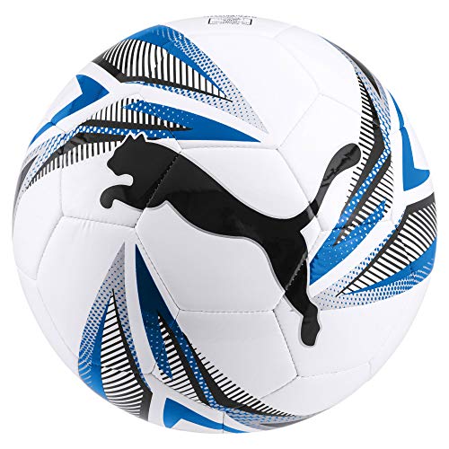 PUMA ftblPLAY Big Cat Ball Balón de Fútbol, Unisex-Adult, White Black-Electric Blue Lemonade Silver, 5