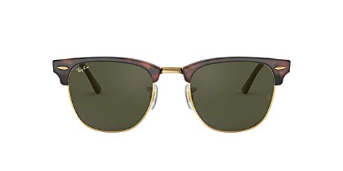 Ray-Ban Clubmaster - Gafas de sol para hombre, Marrón (Marco: Marrón Tortoise Glas: Verde W0366), 51 milímetros