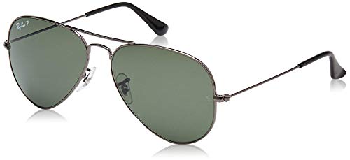 Ray-Ban - Gafas de sol Aviador Aviator Large Metal, GUNMETAL CRYSTAL GREEN POLARIZED