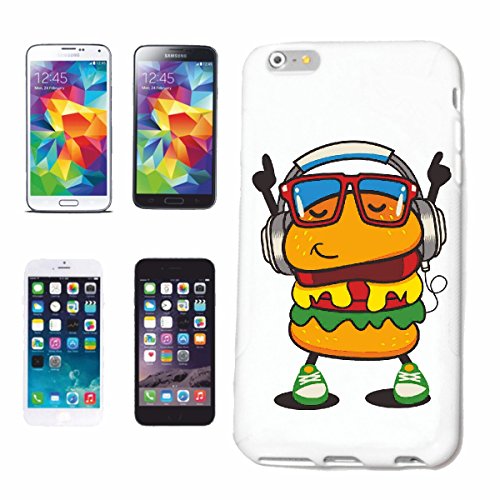 Reifen-Markt Hard Cover - Funda para teléfono móvil Compatible con Apple iPhone 4 / 4S Hamburguesa del Cheeseburger de Comida rápida con Auriculares Y Jazz VIDRIOS