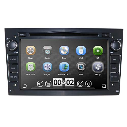 Reproductor de DVD estéreo DIN Car Doble con Pantalla de 7 Pulgadas Mirror-Link Bluetooth GPS RDS SWC SD Reproductor Multimedia de música/Radio/Video para Opel Antara Combo Zafira (Negro)