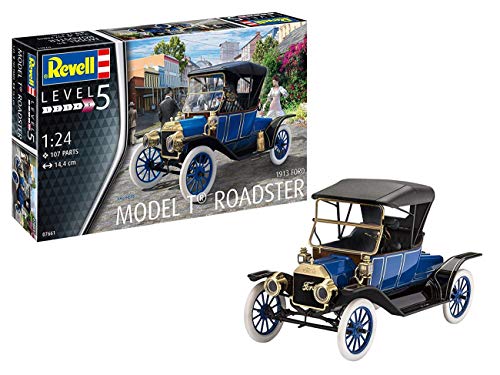 Revell-1913 Ford T Roadster, Escala 1:24 Kit de Modelos de plástico, Multicolor, 1/24 (Revell 07661 7661)