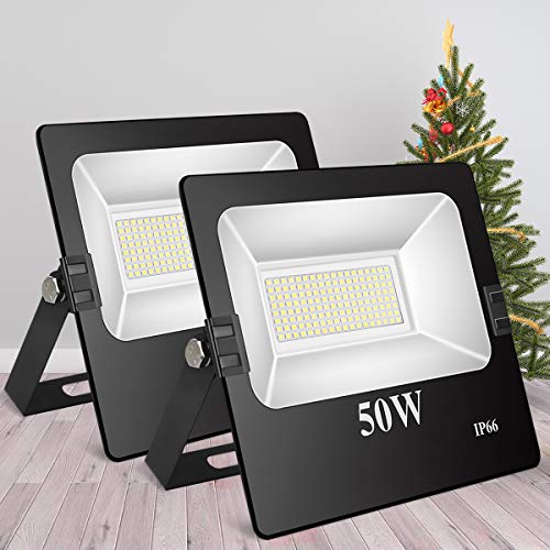 Roleadro 50W Focos Led Exterior Impermeable IP66 Floodlights 144 SMD3030 Proyector LED para Iluminación Jardin 6500K Negro 2 Pieza Roleadro 50W Focos Led Exterior Impermeable IP66 Floodlights 144 SMD3030 Proyector LED para Iluminación Jardin 6500K Negro 2 Pieza