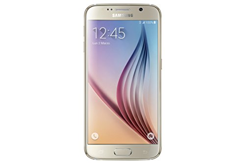 Samsung Galaxy S6 - Smartphone libre Android (pantalla 5.1", cámara 16 Mp, 32 GB, Quad-Core 2.1 GHz, 3 GB RAM), dorado (importado de Italia)- Versión Extranjera