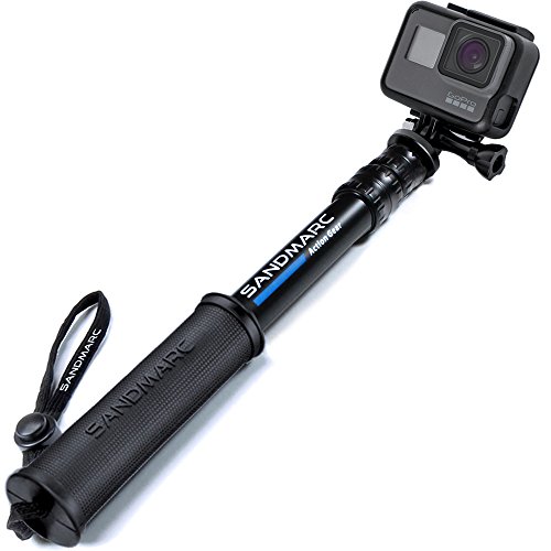 SANDMARC Pole - Compact Edition: 25-64 cm Palo (Stick) para GoPro Hero 7, Osmo Action, Hero 6, Hero 5, 4, 3+, 3, 2, y HD