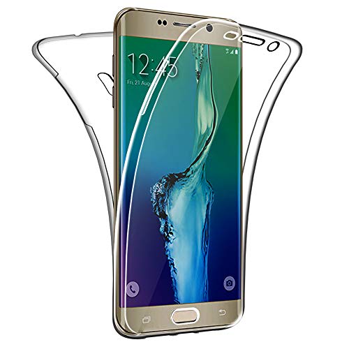 SDTEK Funda para Samsung Galaxy S6 Edge Plus 360 Doble Delantera [Transparente Carcasa] Full Body Case Bumper Cover Suave Silicona Samsung Galaxy S6 Edge Plus