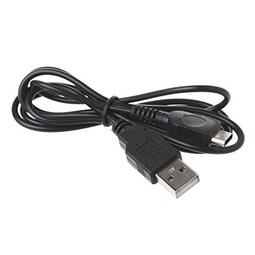 smallJUN Fuente de alimentación USB Cable de Carga del Cargador Cable 1.2m para Consola Gameboy Micro GBM Cable de Carga USB Negro