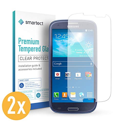 smartect Cristal Templado para Móvil Samsung Galaxy S3 / S3 Neo [2 Unidades] - Protector de Pantalla 9H - Diseño Ultrafino - Instalación sin Burbujas - Anti-Huella