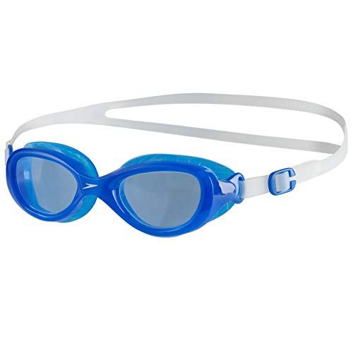 Speedo Futura Classic Junior Gafas de natación, Unisex niños, Transparente/Azul neón, One Size